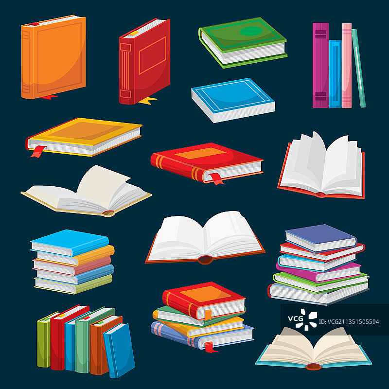 卡通畅销书或学校教科书图片素材