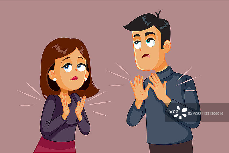 讽刺的夫妇一起鼓掌卡通图片素材