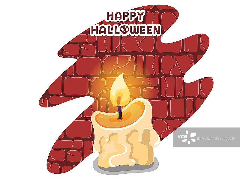 万圣节燃烧蜡烛图标图片素材