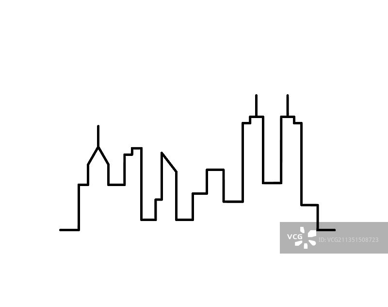 抽象全景连续线条风景图片素材