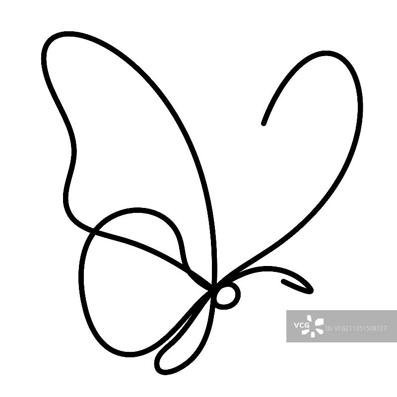 孤立于白色背景的蝴蝶线条图标图片素材