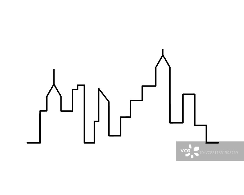 抽象全景连续线条风景图片素材