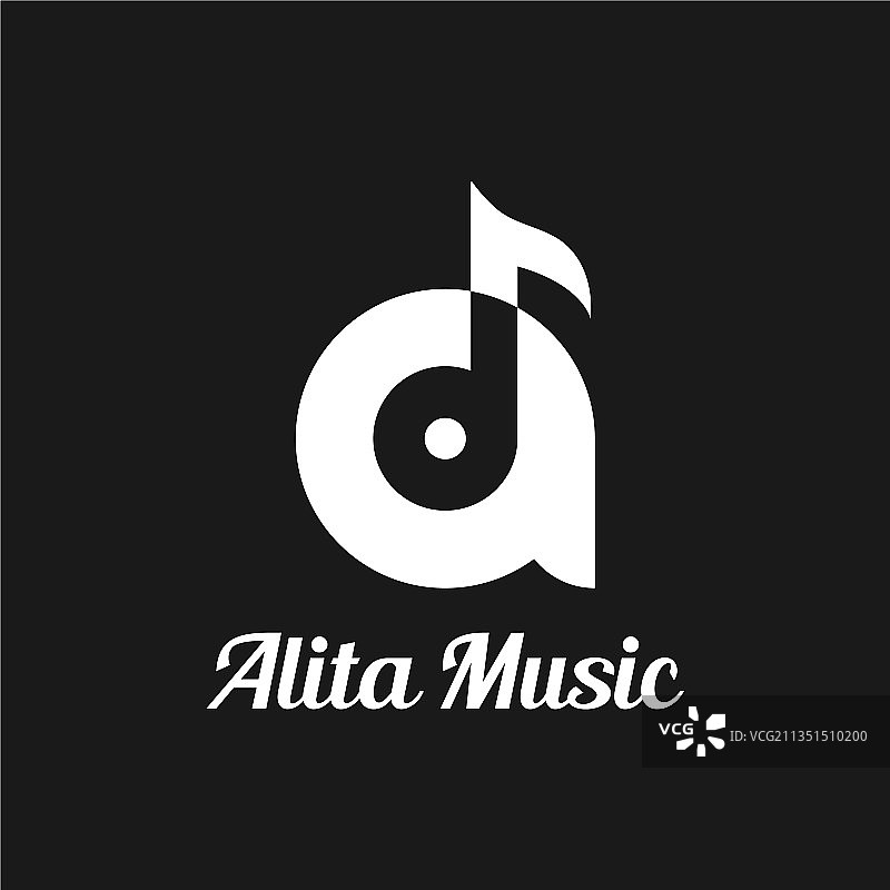 字母A音乐logo图标设计模板元素图片素材