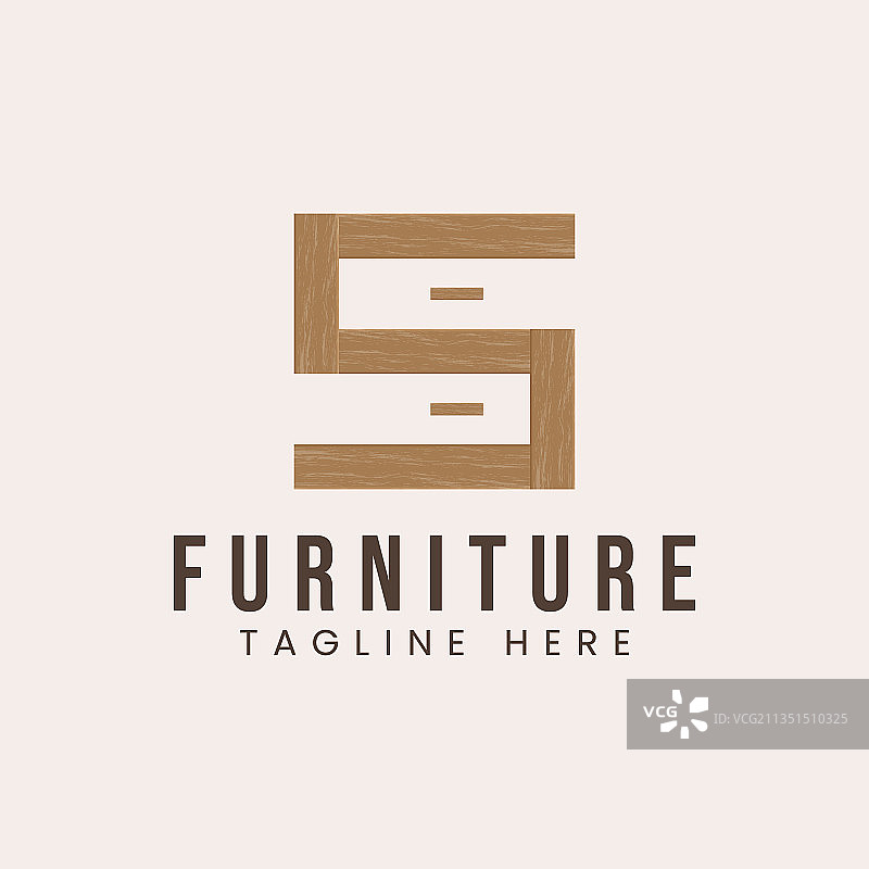 字母S木制家具概念标志图片素材