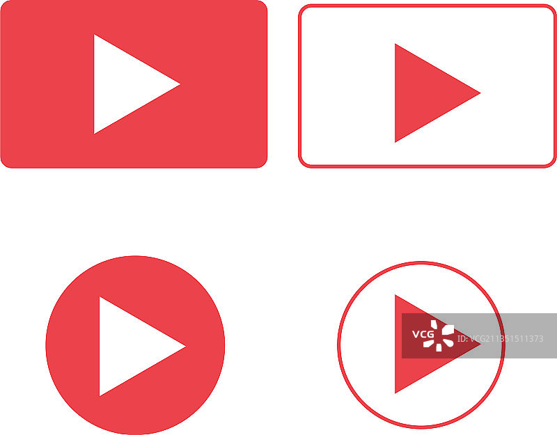 白色背景上的播放按钮图标图片素材