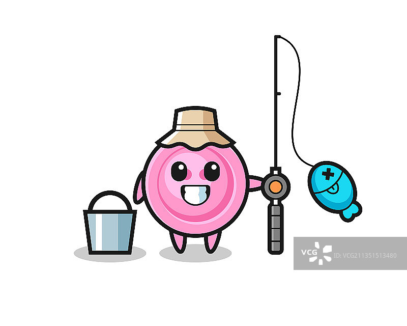 渔夫服装纽扣吉祥物图片素材