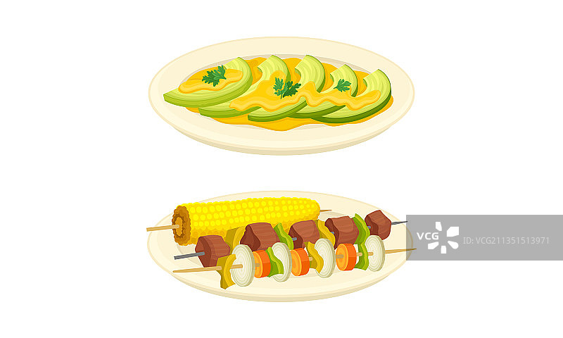 肉蔬拼盘美食图片素材