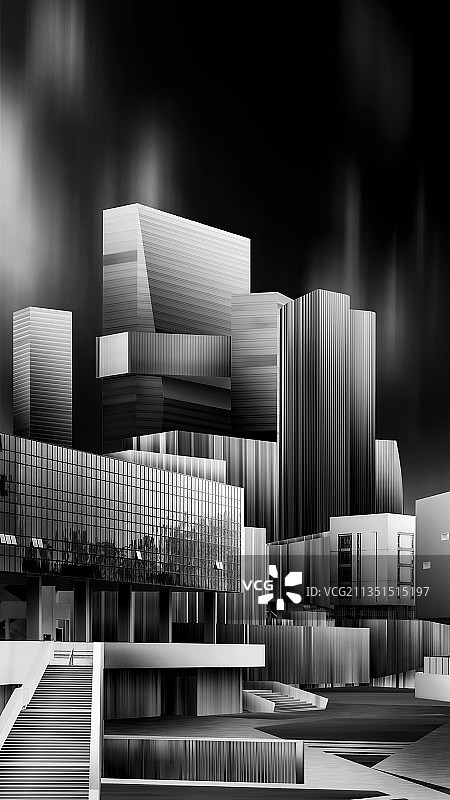 现代建筑的低角度视图图片素材