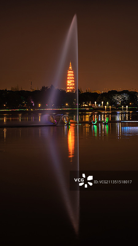 金华万佛塔夜景图片素材