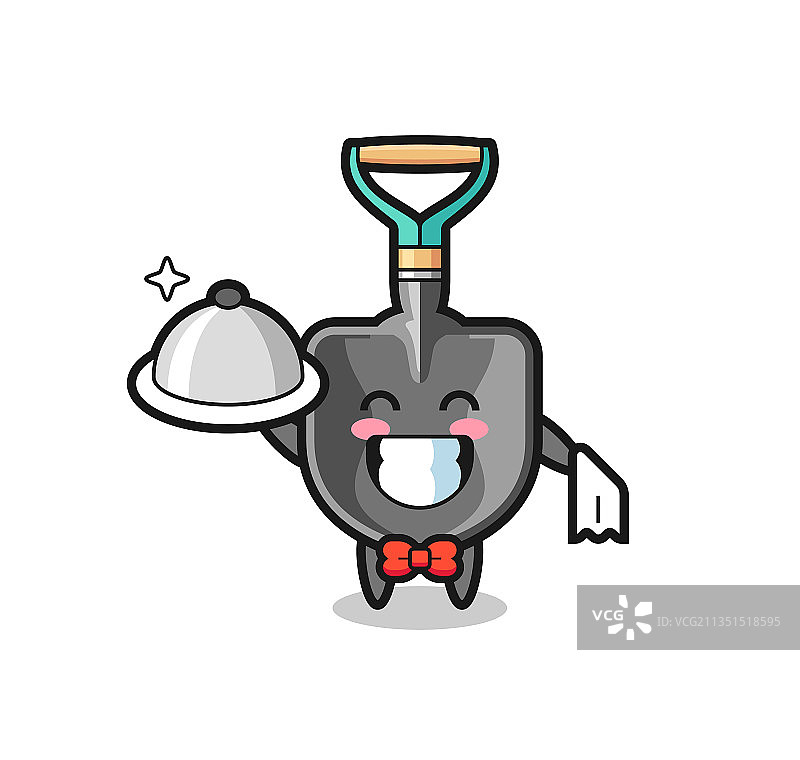 服务员铁锹吉祥物图片素材