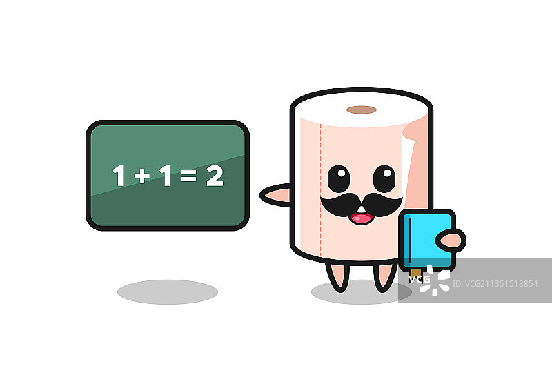 作为老师的纸巾卷卡通形象图片素材