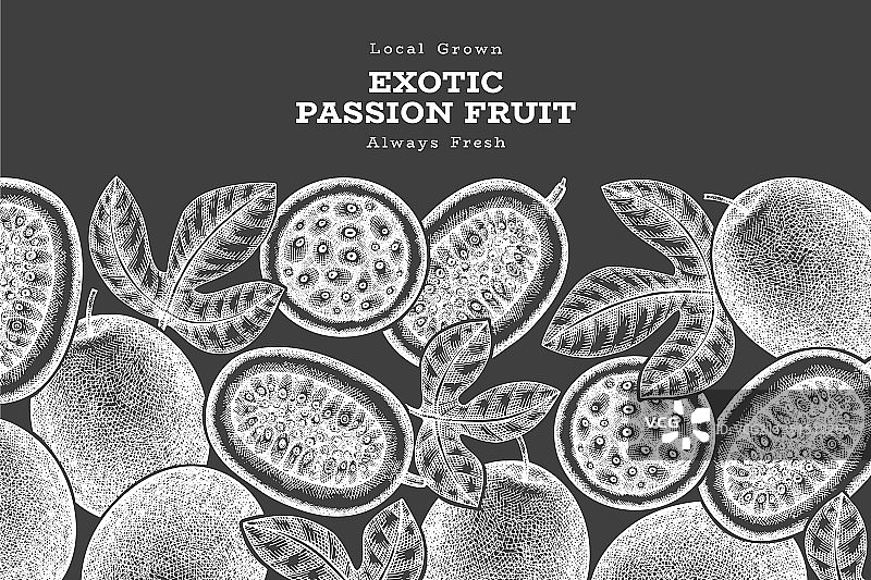 手绘素描百香果banner图片素材