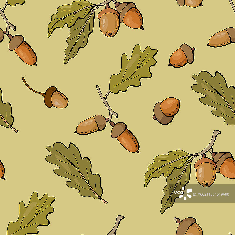 橡子无缝图案图片素材