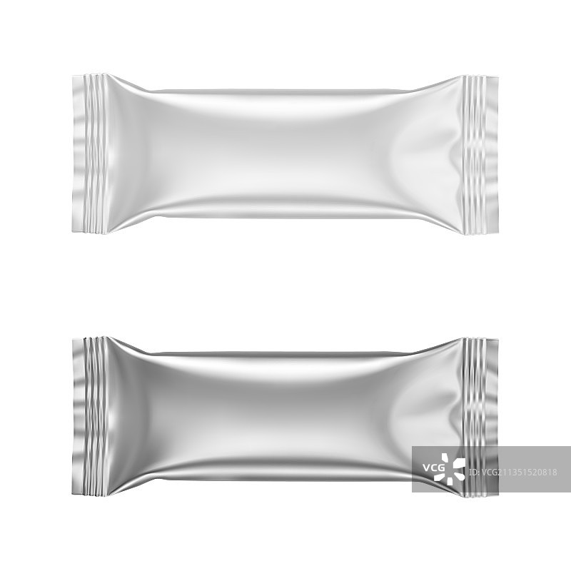 哑光白银色箔袋图片素材