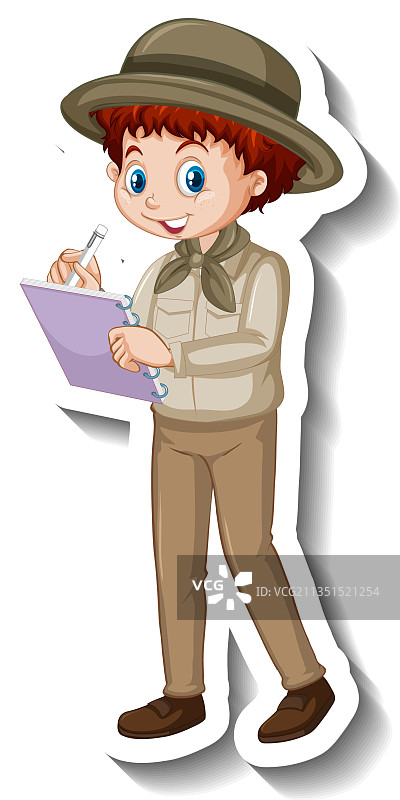 男孩卡通人物贴纸模板图片素材