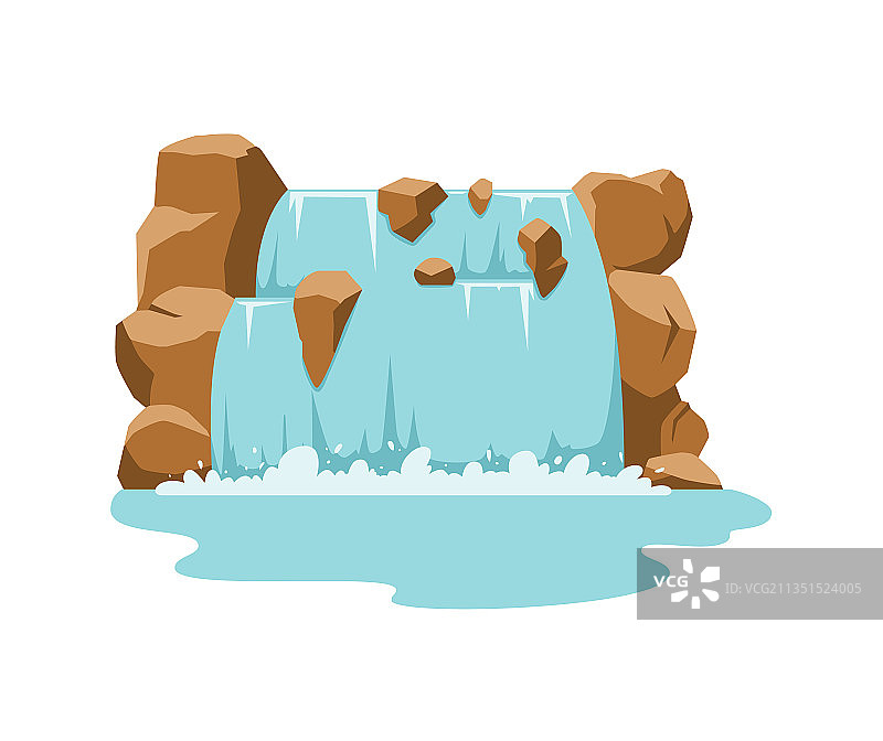 山间河流瀑布水流图片素材