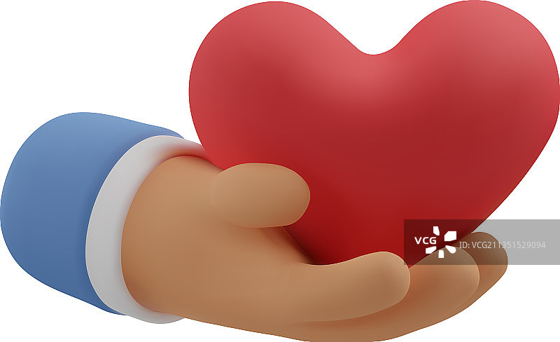 3D图标：手中的爱心图片素材