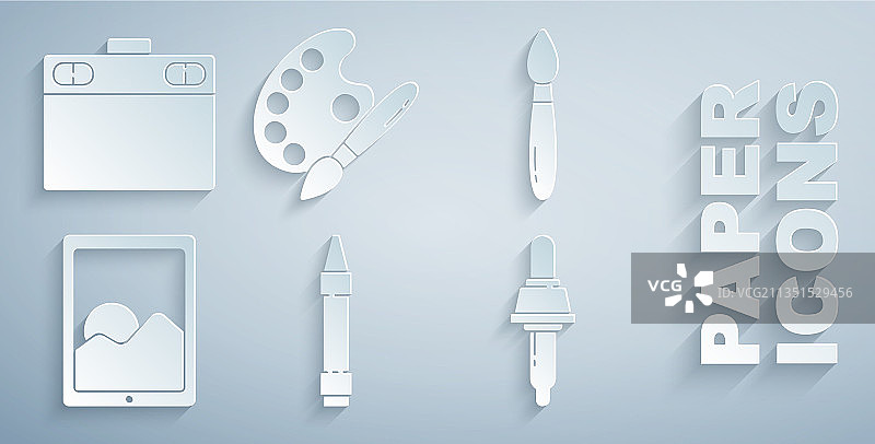 绘画蜡笔与画笔图形图片素材