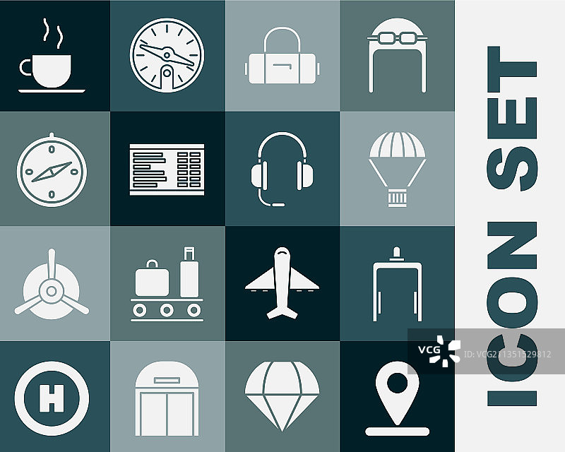 机场金属探测器箱子场景图片素材