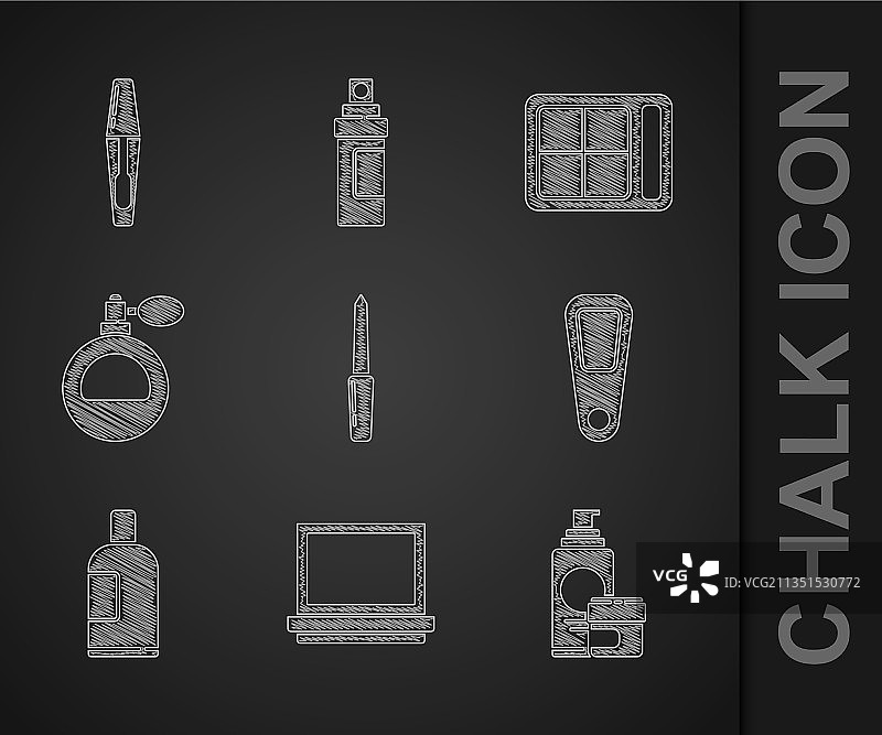 套装美甲锉化妆粉带镜面霜图片素材