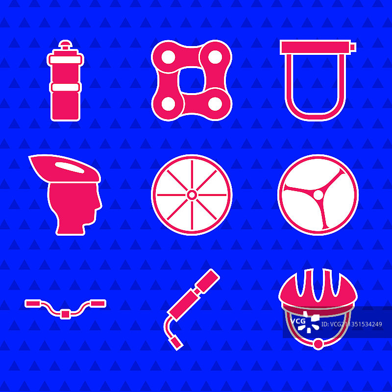 自行车车轮气泵头盔车把套装图片素材