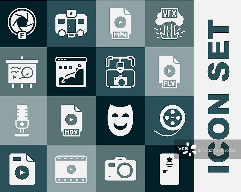 后台电影胶片文件套装图片素材