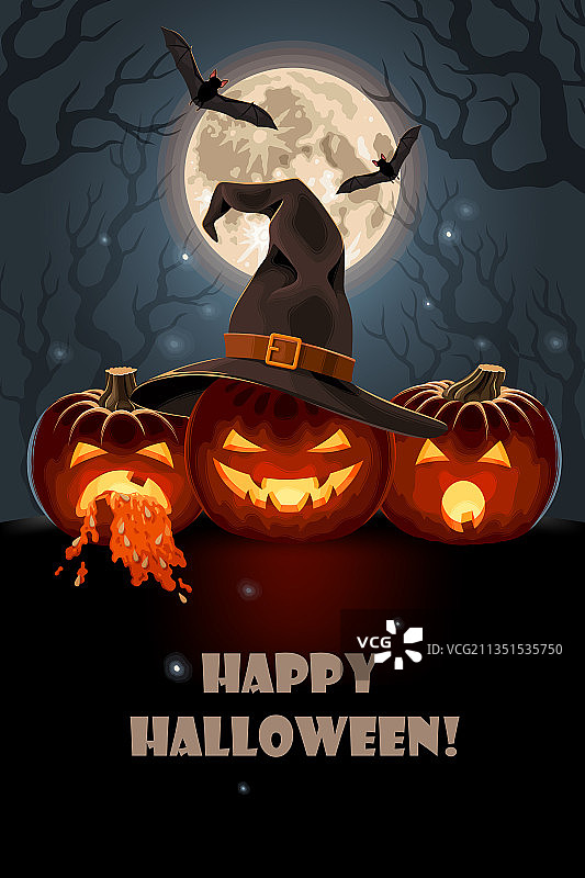 万圣节月亮南瓜海报图片素材