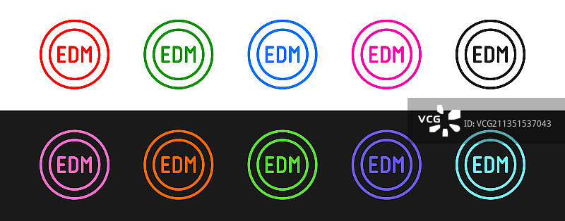 EDM电子舞曲icon线条合集图片素材