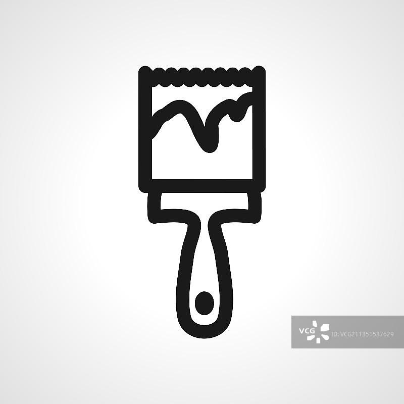 油漆刷线条图标油漆刷工具线性图片素材