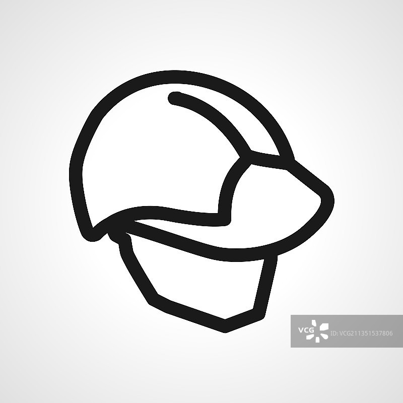 安全头盔硬帽子线条图标图片素材