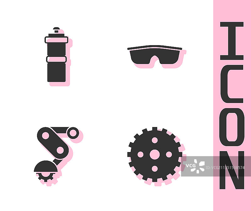 自行车链轮曲柄运动水壶套装图片素材