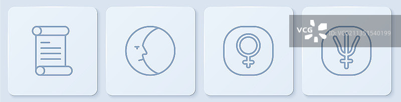 线条、法令、羊皮纸卷轴与维纳斯月亮图片素材