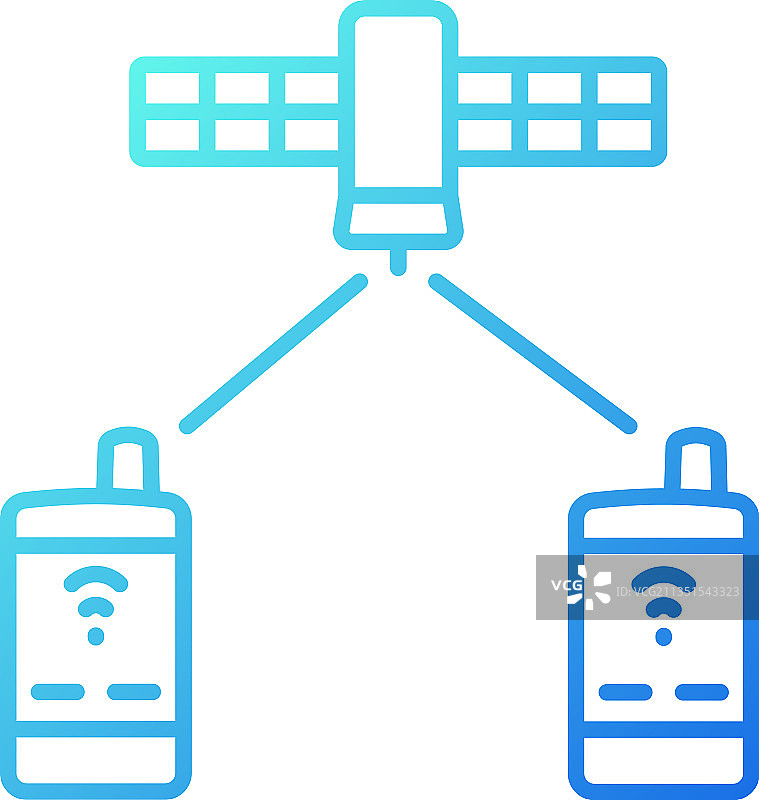 卫星电话渐变线性图标图片素材