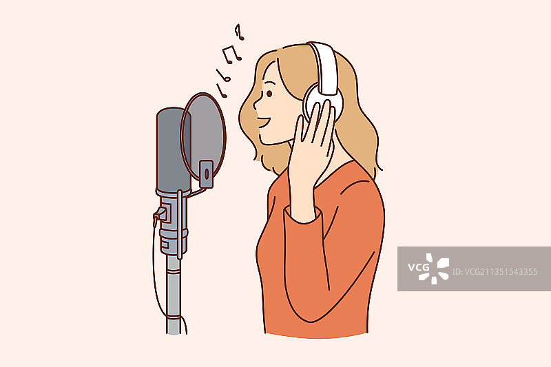 歌手、博主和广播节目概念图片素材