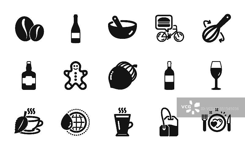 薄荷茶姜饼人套装图片素材