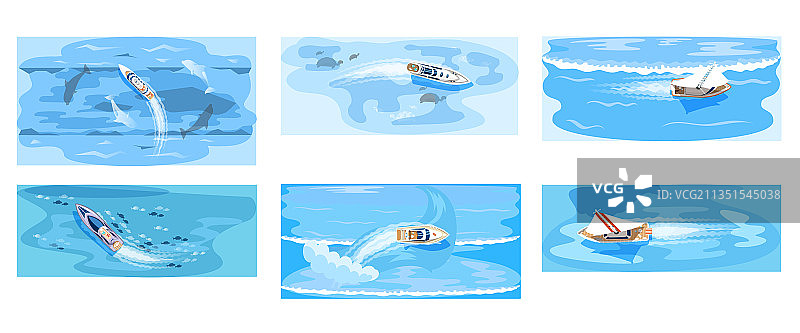 海上航运游艇集合图片素材