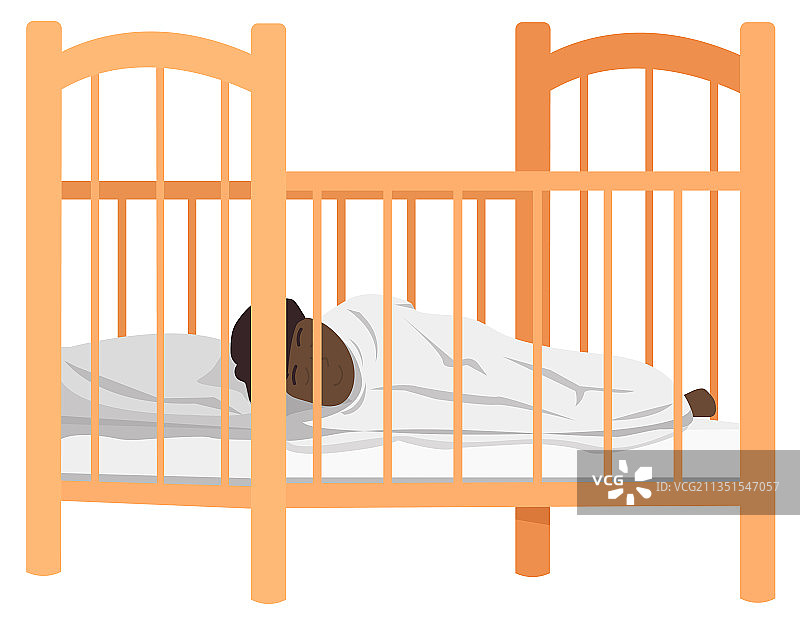 非洲儿童在儿童卧室的床上睡觉图片素材