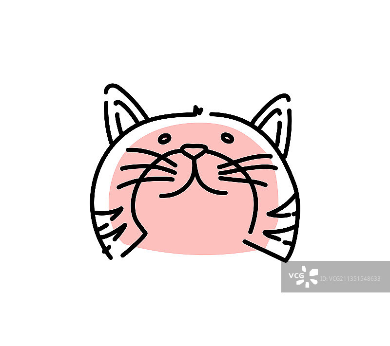 可爱猫咪脸部轮廓图片素材