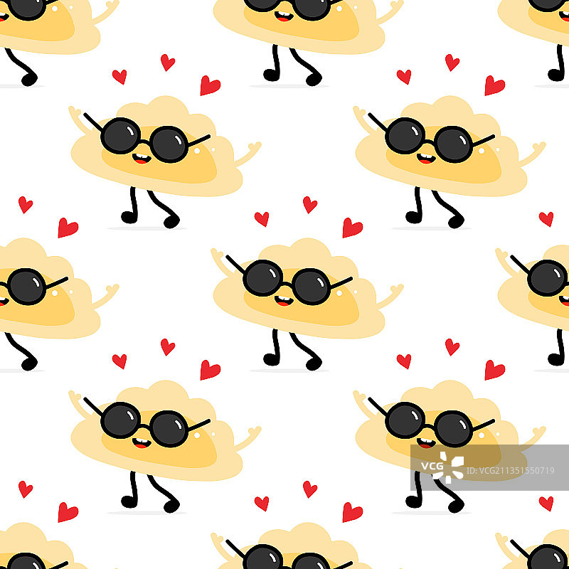 戴太阳镜的饺子卡通人物图案图片素材