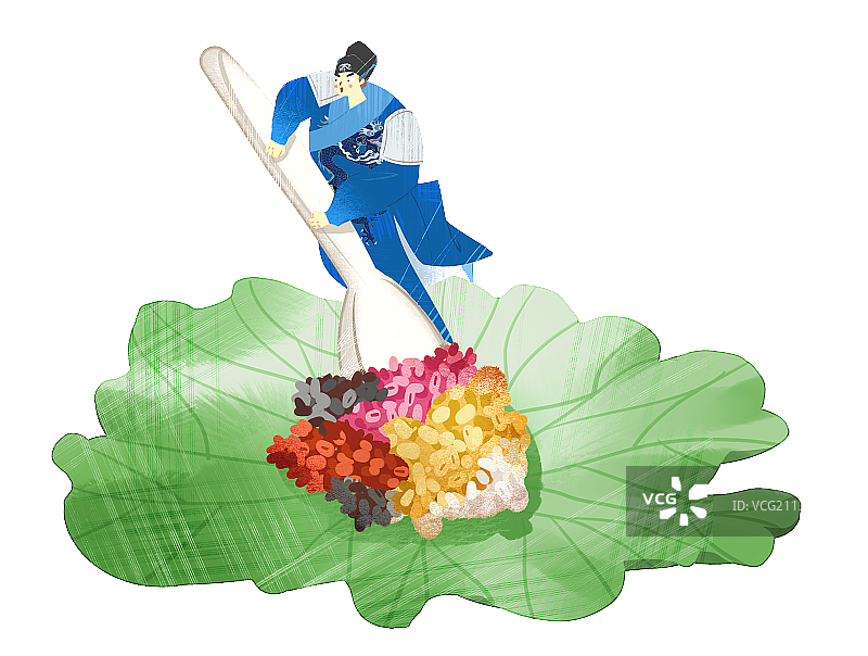 广西五色饭饮食插画元素图片素材