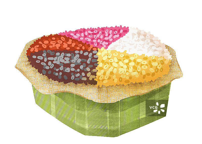 五色饭饮食插画元素图片素材