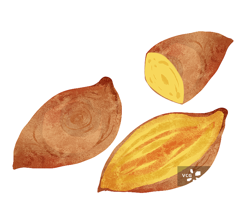 烤地瓜插画元素图片素材