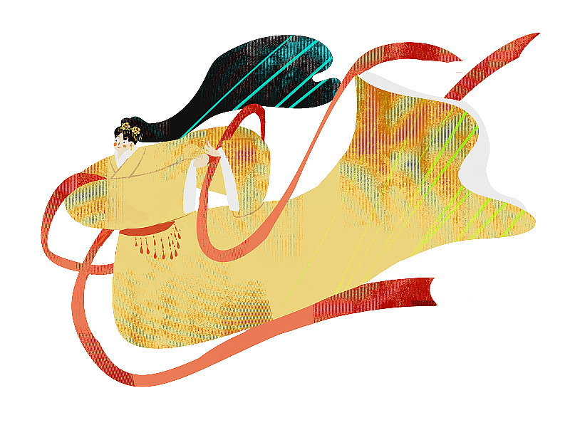 天女散花插画元素图片素材