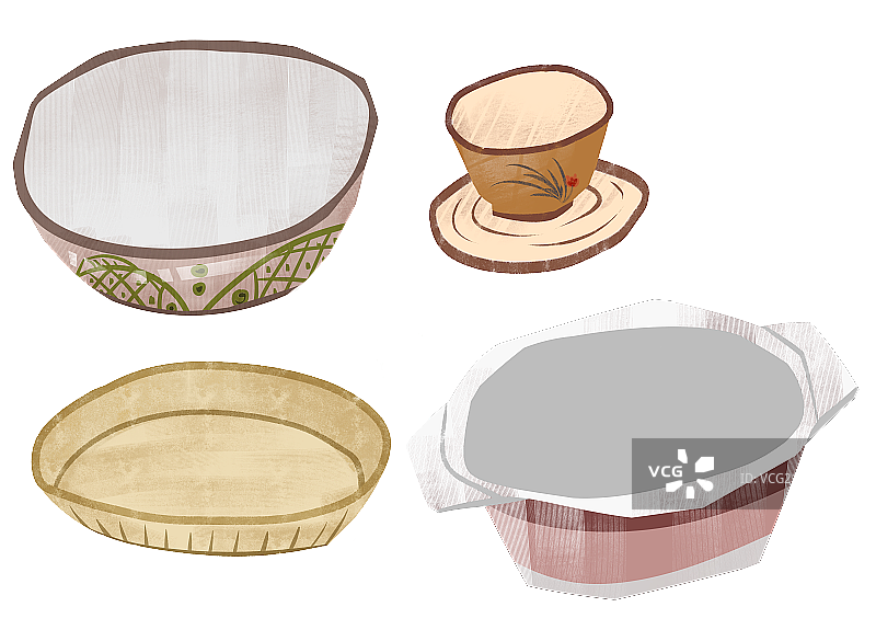 餐具汤碗盘插画元素图片素材