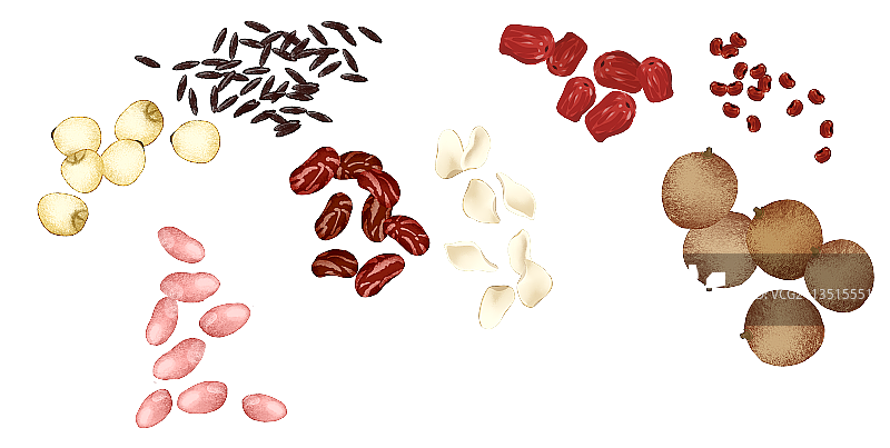八宝粥食材插画元素图片素材