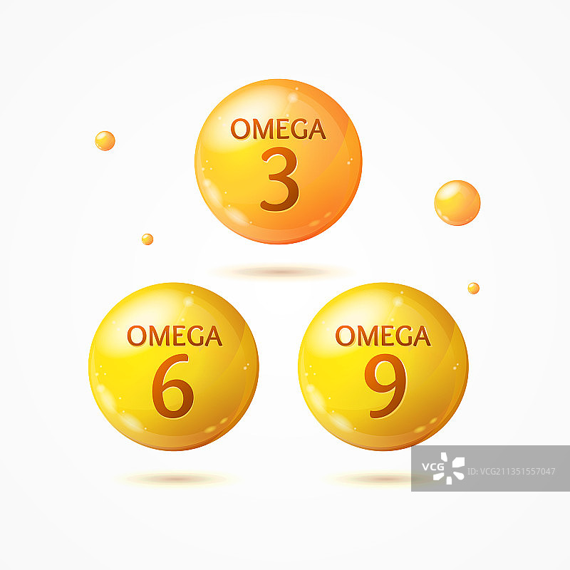 逼真细节3D不同Omega 3 6 9药丸图片素材