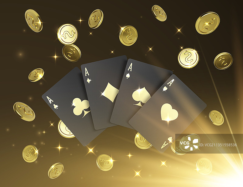 四条A黑色扑克牌图片素材