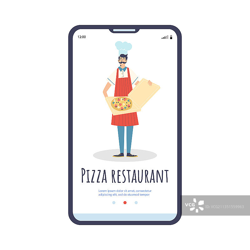 披萨餐厅主厨引导页图片素材