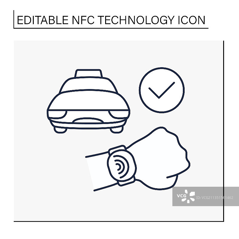NFC技术线性图标图片素材