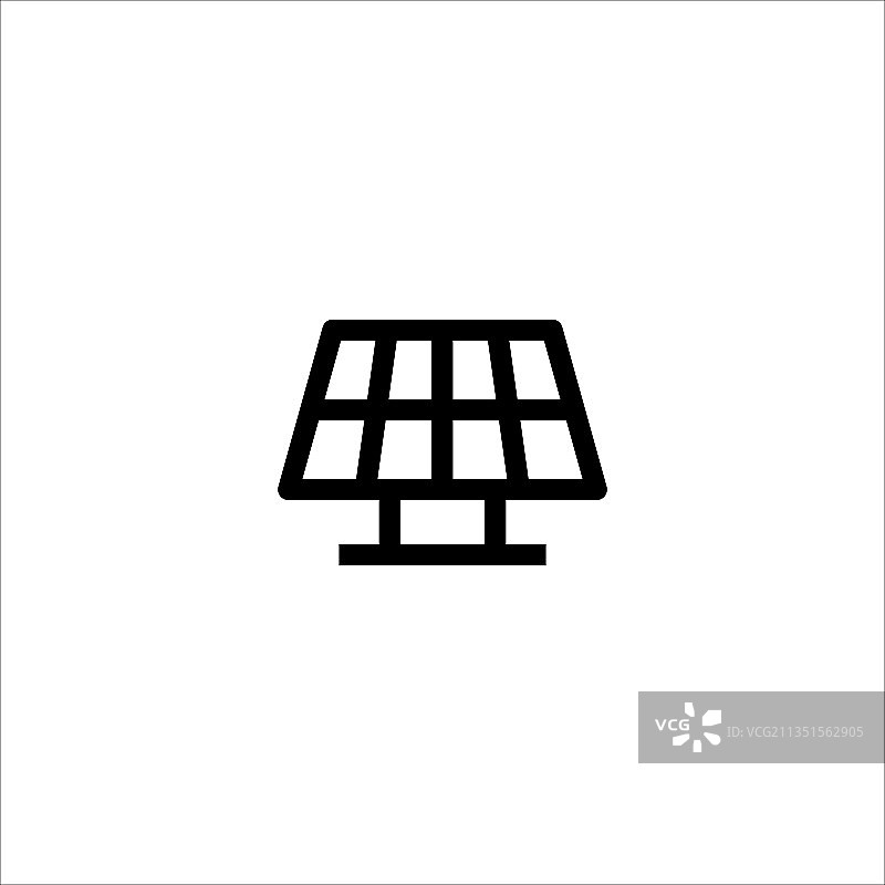 太阳能电池板可再生能源线性图标图片素材